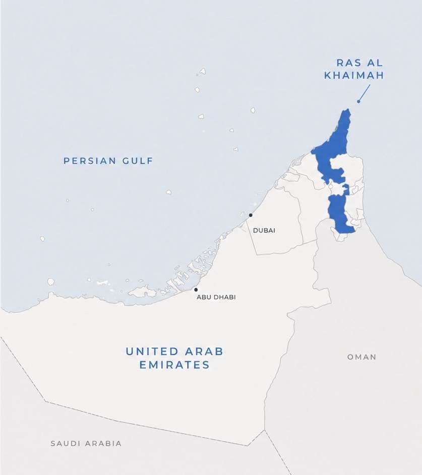 Mapa Spojených arabských emirátů